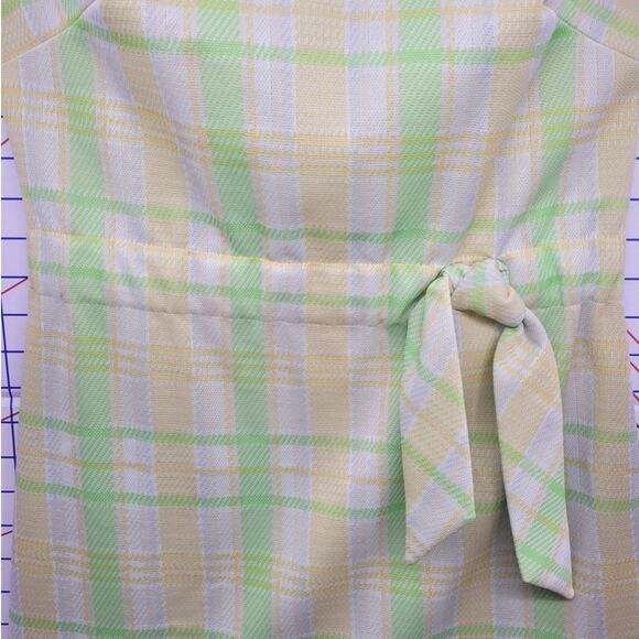 Kay Windsor Vintage 60s Green Plaid Wiggle Sheath‎ Dress Retro Mod Bold Style - Picture 8 of 12